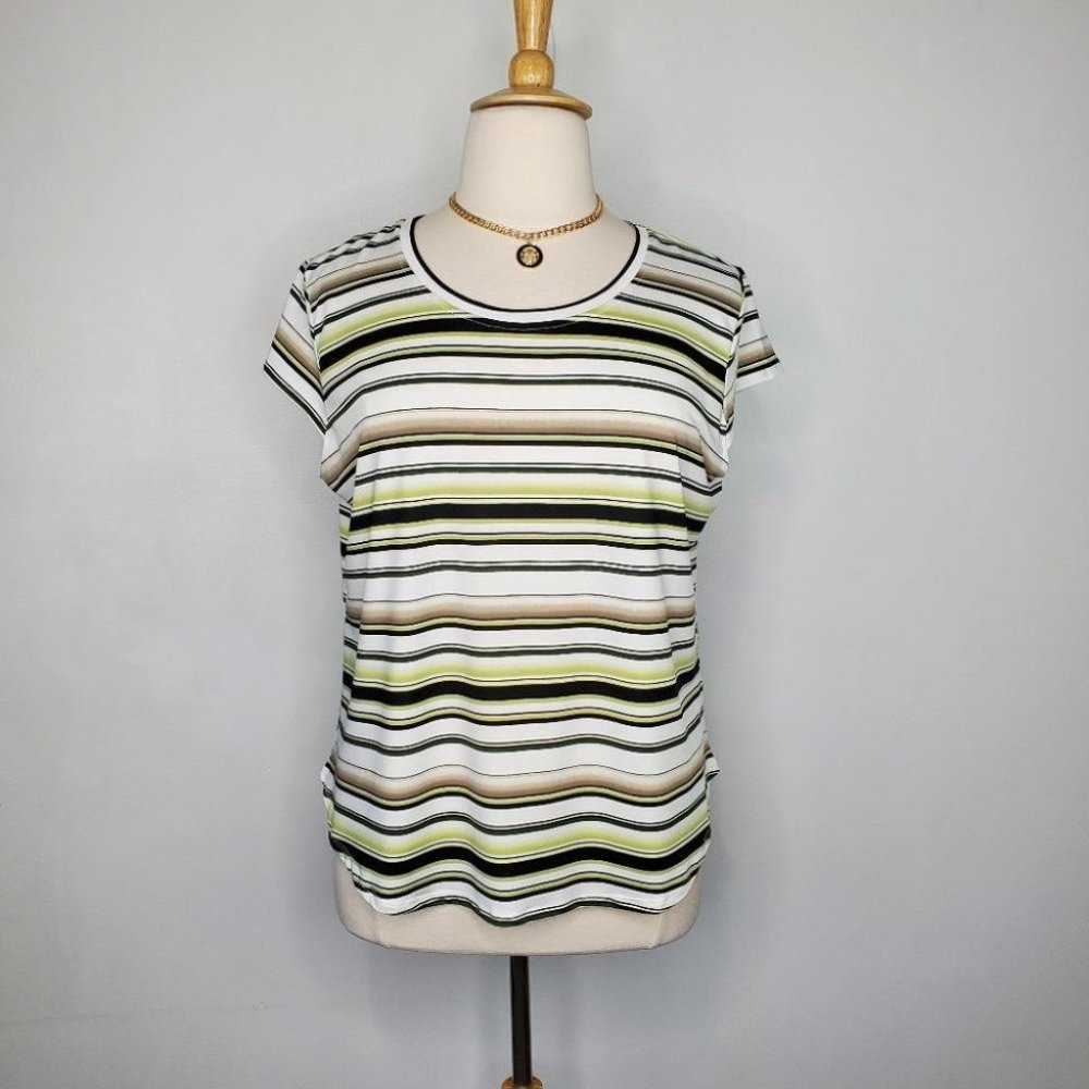 Nue Options Striped Pullover Cap Sleeve Top Size XXL